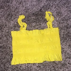 "Feelin' cute smocked crop top" 💛